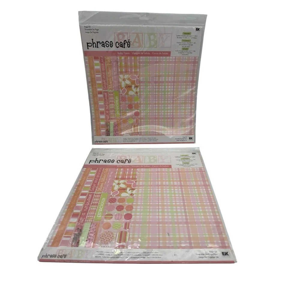 EK Success Phrase Cafe Baby Faces Page Kit 12x12 Scrapbook Paper Stickers 2 Pack